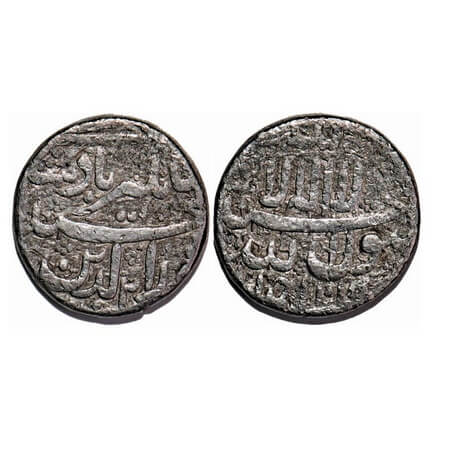 Jahangir, Silver (Heavy) Jahangiri Rupee, 13.35g, Ahmadabad Mint seen on kalima side at bo