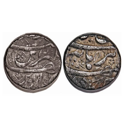 Jahangir, Silver Rupee, 11.36g, Burhanpur Mint, Din Panah Couplet, Fish on reverse. KM 149