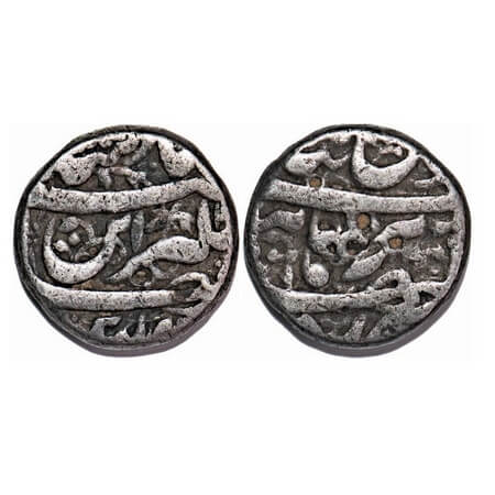 Jahangir, Silver Rupee, 11.21g, Burhanpur Mint, 'Din Panah' Couplet, Floral design and wit