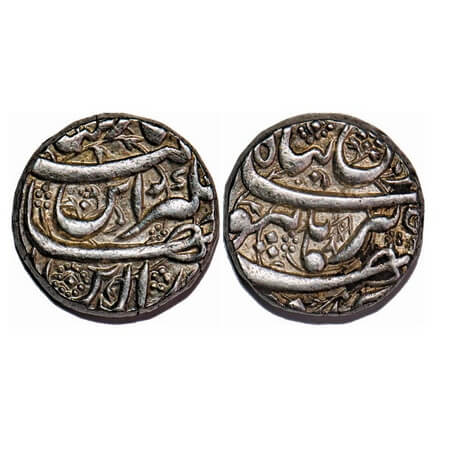 Jahangir, Silver Rupee, 11.41g, Burhanpur Mint, 'Din Panah' Couplet, Floral design and ver