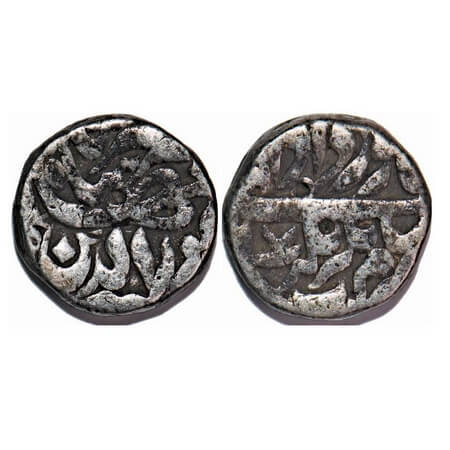 Jahangir, Silver Rupee, 11.18g, Jahangirnagar Mint, Ilahi Type, Month 'Khurdad', Year 7. K
