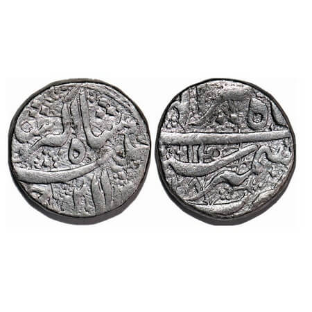 Jahangir, Silver Rupee, 11.14g, Kashmir Mint, Ilahi Type, Month 'Tir', Year 14. KM 145.10.