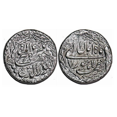 Jahangir, Silver Rupee, 11.36g, Lahore Mint, Ilahi Type, Month 'Aban' Year 7. with ornamen