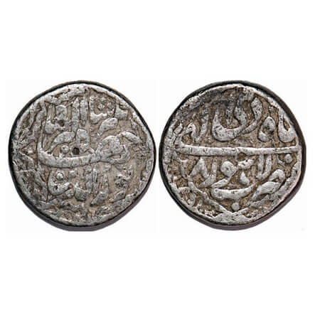 Jahangir, Silver Rupee, 10.42g, Lahore Mint, Ilahi Type, Month 'Di' Year 8. with ornamente