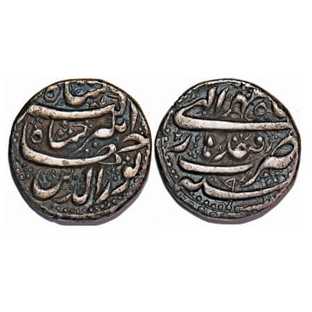 Jahangir, Silver Rupee, 11.34g, Qandahar Mint, Ilahi type, Month 'Mihr', Year 9. KM 145.13