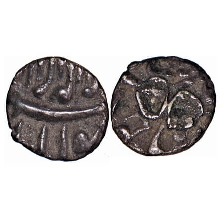 Shah Jahan I, Silver 1/16 Rupee, 0.79g, Mint Unseen, Obv: Kalima, Rev: King's title. Ex mo