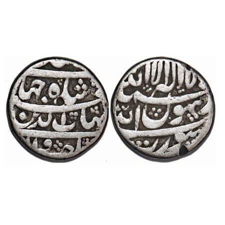 Shah Jahan I, Silver ½ Rupee, 5.47g, Surat Mint, four lines type. KM 213.2. About Very Fin