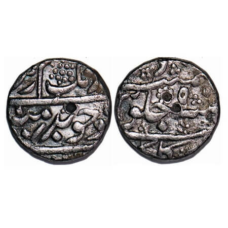 Aurangzeb, Silver ½ Rupee, 5.57g, Golkanda Mint, 5 RY. KM 294.27. About Very Fine, Scarce.