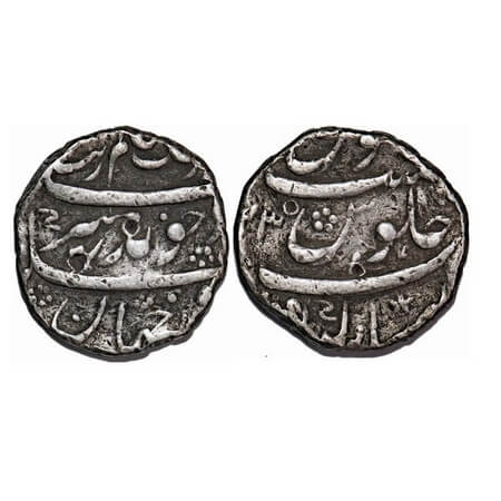 Aurangzeb, Silver Rupee, 11.26g, Imtiyazgarh (Adoni) Mint, 43 RY. KM 300.34. About Very Fi