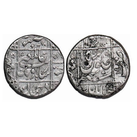 Aurangzeb, Silver Rupee, 11.46g, Jahangirnagar (Dhaka) Mint, ruler’s name within square ar