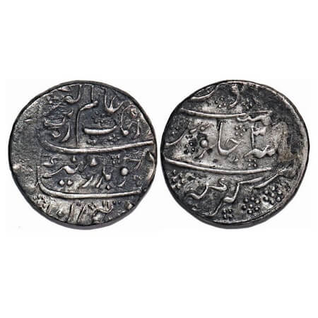 Aurangzeb, Silver Rupee, 11.47g, Karappa Mint, AH 1100/3x RY, Fully ornamented by dotted f
