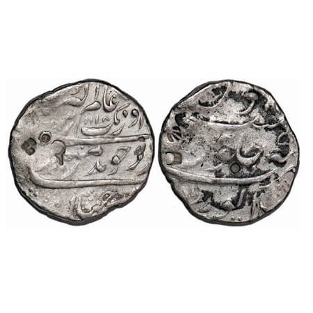 Aurangzeb, Silver Rupee, 11.32g, Mailapur Mint, AH 1118/50 RY, almost complete mint name o