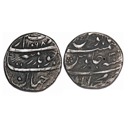 Aurangzeb, Silver Rupee, 11.06g, Muhammadabad Mint, AH 1098/30 RY. KM 300.61. About Very F