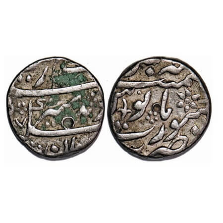 Aurangzeb, Silver ½ Rupee, 5.74g, Surat Mint, AH (110)7, KM 294.6. About Very Fine, Scarce