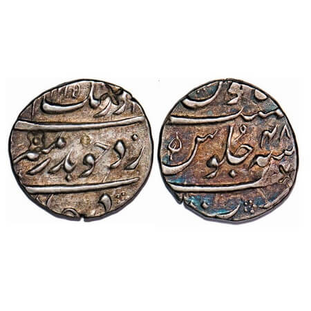 Aurangzeb, Silver ½ Rupee, 5.74g, Surat Mint, AH 1115/48 RY. KM 294.6. About Very Fine, Sc