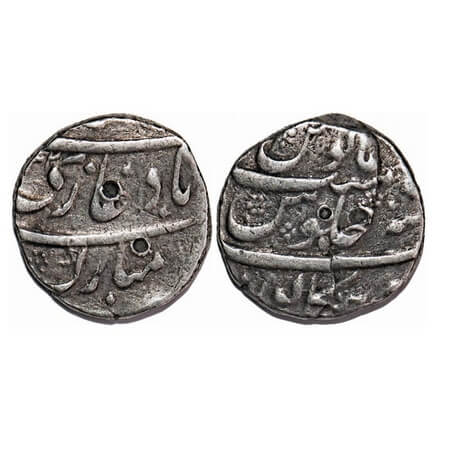 Shah Alam Bahadur, Silver Rupee, 11.32g, Bankapur Mint, AH (11)22/5 RY. KM 348.37. About V
