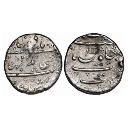 Shah Alam Bahadur, Silver Rupee, 11.44g, Nusratabad Mint, AH 1121. KM 348.30. About Very F