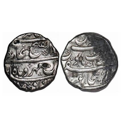 Jahandar Shah, Silver Rupee, 11.37g, Dar ul Zafar Bijapur Mint, Abul Fateh Type, AH (1124)