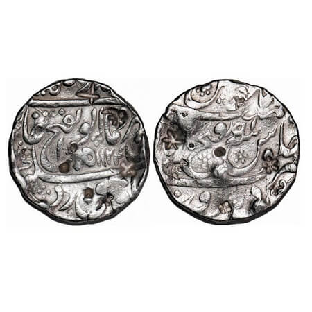 Jahandar Shah, Silver Rupee, 11.54g, Fathabad Dharur Mint, Abul Fateh Type, AH 1124/ Ahad 