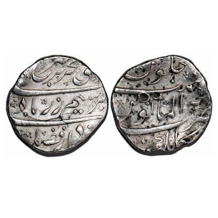 Farrukhsiyar, Silver Rupee, 11.50g, Al Manus type, Kankruti Mint, 5 RY, both side beautifu