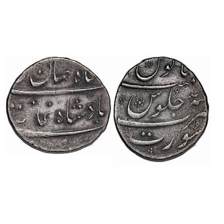 Shah Jahan II, Silver Rupee, 11.37g, (Broad Flan), Surat Mint, AH (1131)/Ahad (1) RY. KM 4