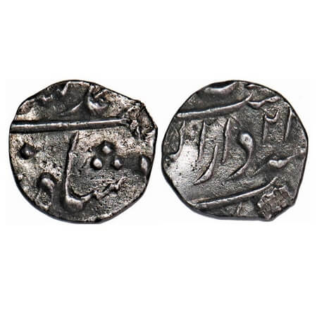 Muhammad Shah, Silver 1/8 Rupee, 1.38g, Dar us Sarur Burhanpur Mint, 22 RY. KM C431.4. Ver