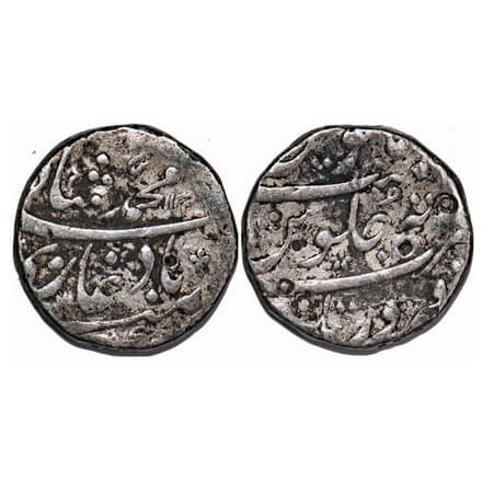 Muhammad Shah, Silver Rupee, 11.28g, Firoznagar Mint, AH 1132, with beautiful flowers on b