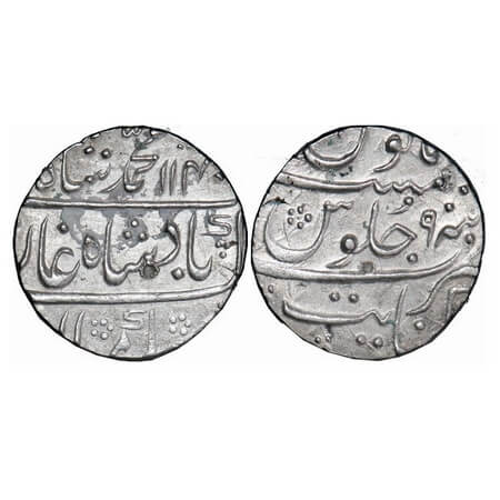Muhammad Shah, Silver Rupee, 11.51g, Khambayat Mint, AH 1140/9 RY. KM 436.34. Extremely Fi