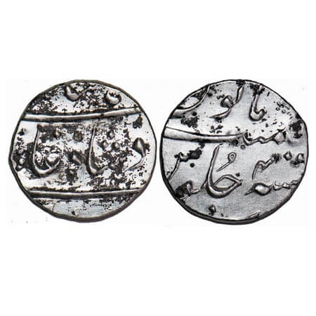 Muhammad Shah, Silver ½ Rupee, 5.72g, (Surat) Mint, 4 RY. KM 433.4. Very Fine, Scarce.
