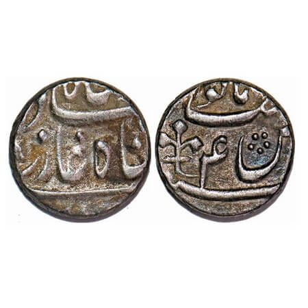Ahmad Shah, Silver ½ Rupee, 5.68g, Azimabad Mint, 4 RY. KM 444.5 type date unlisted. Very 