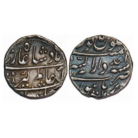 Alamgir II, Silver Rupee, 11.53g, Dar ul Sarur Burhanpur Mint, AH (11)68/Ahad (1) RY. KM 4