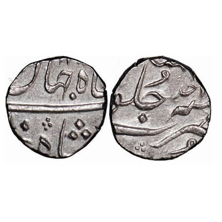 Shah jahan III (AH 1173-1173/1759-1760 AD), Silver ½ Rupee, 5.76g, Surat Mint 9 (Surat naw