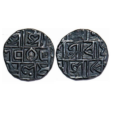 Cooch Behar, Silver Half Tanka, 4.87g, Prana Narayan (1633-1665 AD), SE 1509/98, Obv: Sri 
