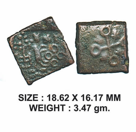 Post-Mauryan, Ancient Malwa, Maheshwar Region, Copper Unit, 3.47g, Uninscribed type, Obv: 