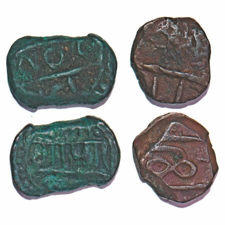 Maratha Confederacy, Copper Paisa (2 Coins), 5.84,5.85g, INO Gopal Rao, tentatively attrib