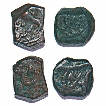 Maratha Confederacy, Copper Paisa (2 coins), 6.39,6.12g, Farsi Type, Chichvad INO Shah Ali