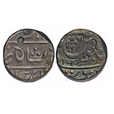 Maratha Confederacy, Silver Rupee, 11.09g, (Pune) Muhiyabad Mint, Ankushi Type, (struck un