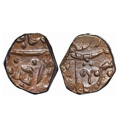 Maratha Confederacy, Copper Paisa, 8.25g, (Pune) unatributed Mints, INO Muhammad Akbar II,