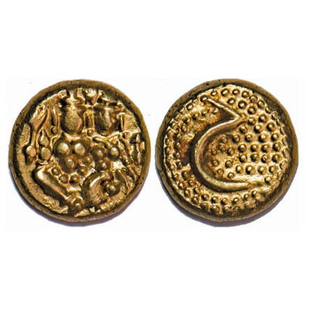 Mysore, Gold Pagoda, 3.43g, Haider Ali (AH 1174-1197 / 1761-1782 AD), Obv: Shiva and Parva
