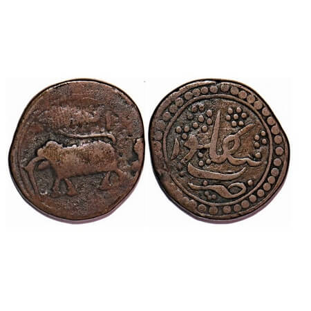 Mysore, Copper Paisa, 10.75g, Tipu Sultan, Bengalur Mint, AM 1217 Retro, Obv: Elephant to 