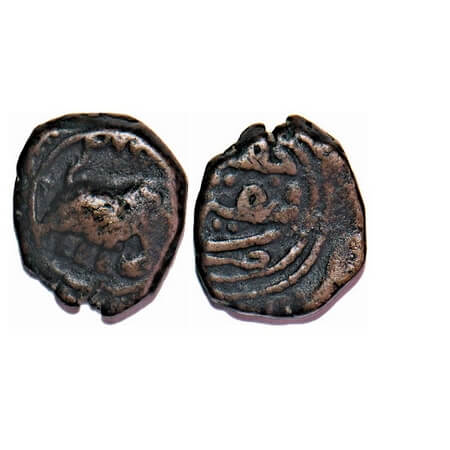 Mysore, Copper 1/4 Paisa, 2.55g, Tipu Sultan, Faiz Hisar Mint, AM (122)2 Retro, Obv: Date 