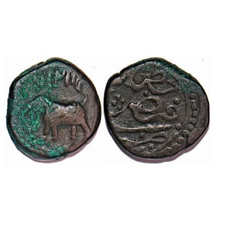 Mysore, Copper 1/2 Paisa, 5.42g, Tipu Sultan, Faiz Hisar Mint, AM 1217 Retro, Obv: Date & 