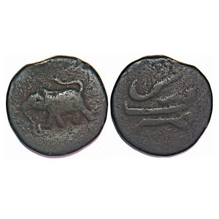 Mysore, Copper Paisa, 10.43g, Tipu Sultan, Farrukhi Mint, AM unseen, Obv: Elephant to left