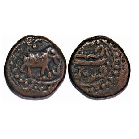 Mysore, Copper 1/4 Paisa, 2.76g, Tipu Sultan, Patan Mint, (AM 1225 retro date) & 'Be', Obv