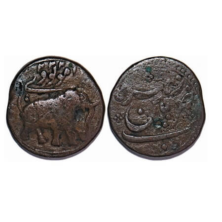 Mysore, Tipu Sultan, Copper Paisa/Zohra, 10.74, Patan Mint, AM 1222 retro date, Maludi dat