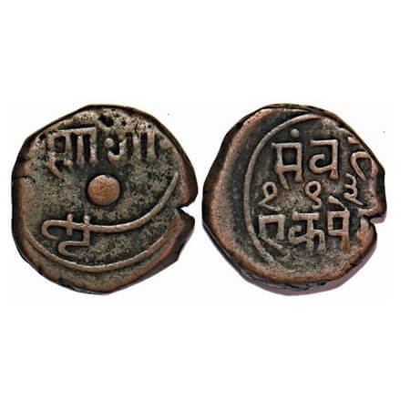 Baroda, Copper Paisa, 7.68g, Sayaji Rao III (VS 1932-1995, 1875-1938 AD), VS 193(7). Obv: 