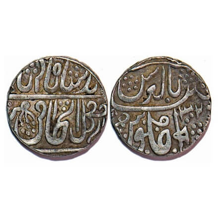 Gwalior, Silver Rupee, 10.89g, Jean Baptiste Filose, Shadhora or Sabalgarh Mint, 32 RY, IN