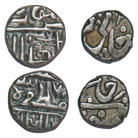 Gwalior & Nawanagar, (2 Coins), 1) Silver 1/8 Rupees Gwalior 1.52g, Madho Rao Sindhia (188