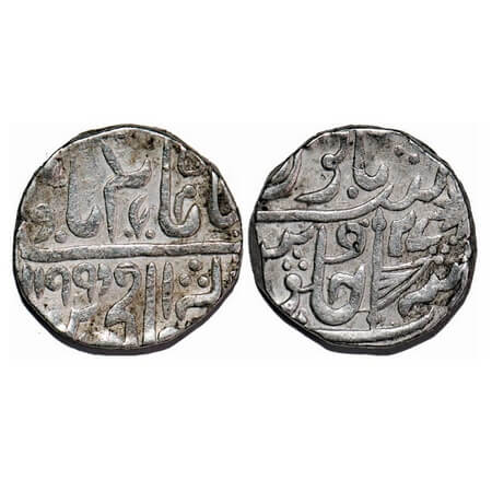 Gwalior, Silver Rupee, 11.01g, Struck by Kachhwaha Raja of Narwar as a tributory of Mahadj