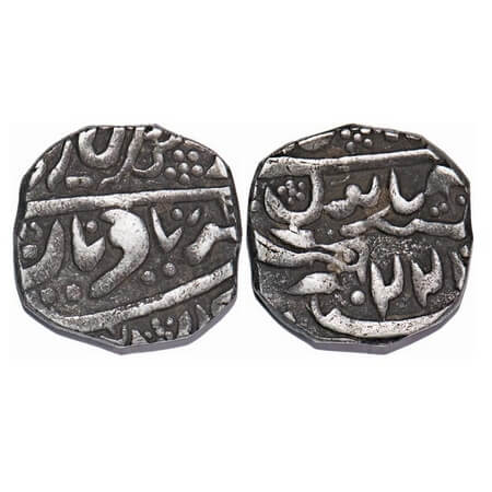 Jaisalmir, Silver Rupee (semi square type), 10.07g, Ranjit Singh (1846-1864 AD), Akhey Sha